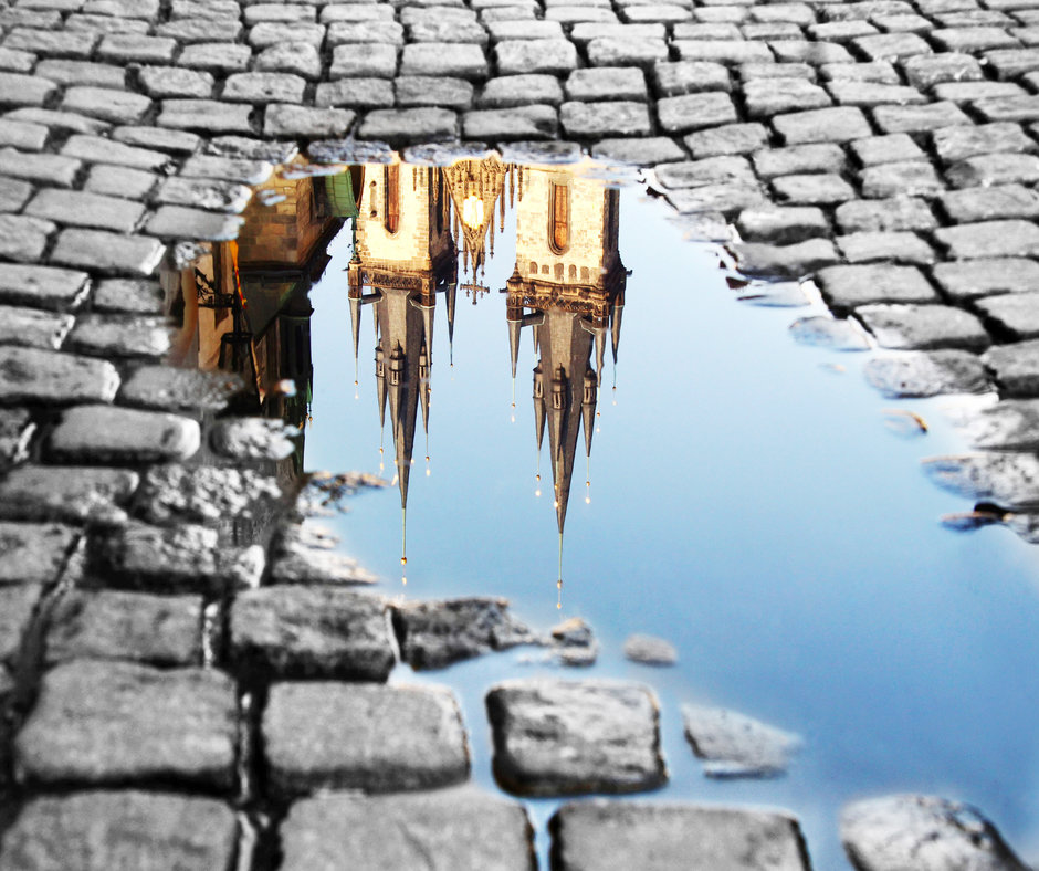 Puddle on the Old Town Square